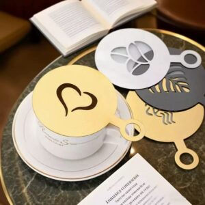 Stainless Steel Coffee Latte Art Mold Fancy Pattern Powdering Template
