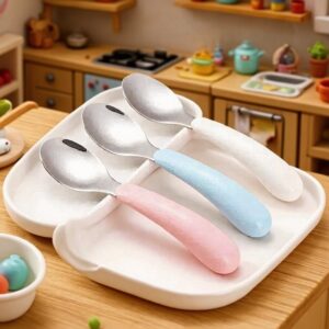 Baby Food Grade Stainless Steel Feeding fork spoon