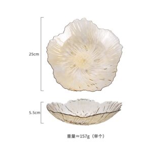 High appearance level food-grade petal-shaped glass multi-color light luxury fruit plate
