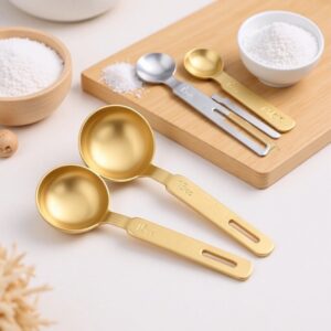 Cross-border best-selling 304 stainless steel long-handled graduated spoon precise measuring coffee spoon