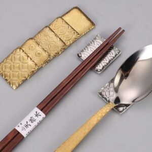304 stainless steel chopstick rest, gold-plated chopstick holder, spoon holder, tea cup mat