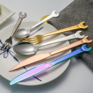 304 stainless steel cutlery wrench black gold-plated knife, fork and spoon gift box set is selling well