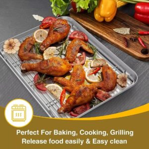 Stainless steel baking tray with wire rack
